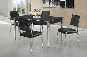 CONJUNTO MESA FACINARE CR RT. 1,20X0,80 VD SERIG-4 CAD.RAINHA NEW JUNCO CR - B - BC-83 - J 18 - PRT - VPR