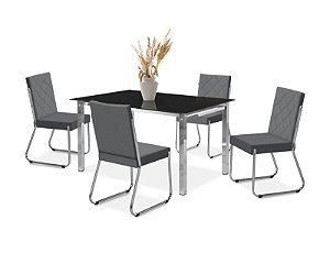 CONJUNTO MESA ONIX CR RT. 1,20X0,80 VD SERIG-4 CAD.DALLAS NEW CR - B-368 - B-368 - VPR