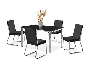 CONJUNTO MESA ONIX CR RT. 1,20X0,80 VD SERIG-4 CAD.DALLAS NEW CR - B-364 - B-364 - VPR