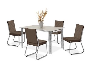 CONJUNTO MESA ONIX CR RT. 1,20X0,80 VD SERIG-4 CAD.DALLAS NEW CR - B-367 - B-367 - OFW