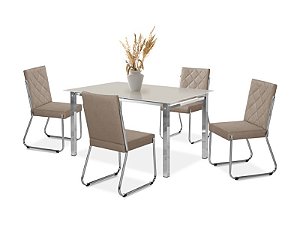 CONJUNTO MESA ONIX CR RT. 1,20X0,80 VD SERIG-4 CAD.DALLAS NEW CR - BC-80 - BC-80 - OFW