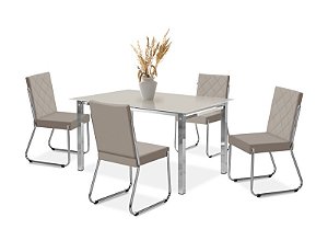 CONJUNTO MESA ONIX CR RT. 1,20X0,80 VD SERIG-4 CAD.DALLAS NEW CR - B-366 - B-366 - OFW