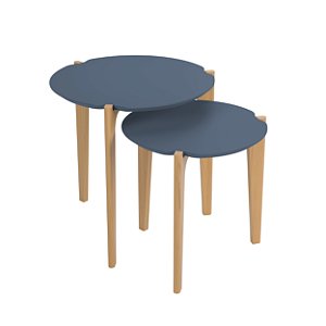 CONJUNTO MESA LATERAL FLORIDA 0,50/0,60 AZUL LORD