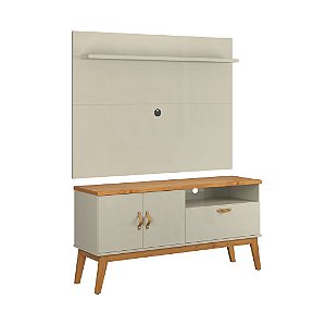 Rack com Painel Sirius Off White com Cinamomo 1.4