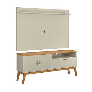 Rack com Painel Sirius Off White com Cinamomo 1.6