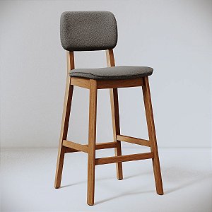 Conjunto 2 Banquetas Classic Boucle Cinza /Nature