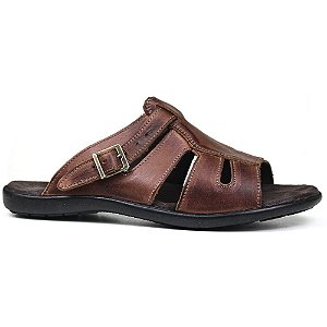 Chinelo Masculino De Couro Havana