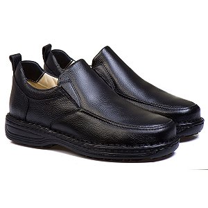 Sapato Casual Conforto Couro Preto