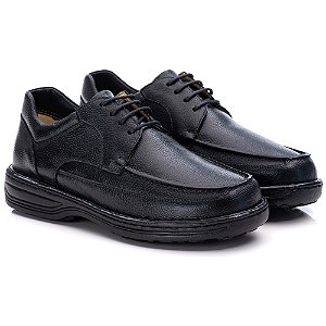 Sapato Casual Conforto Couro Preto