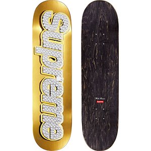 SUPREME - Shape " Bling Box Logo " Skateboard Gold
