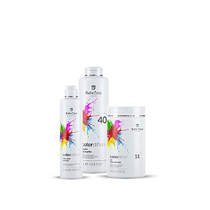 KIT PROFISSIONAL OX 40 VOL 1L + PÓ DESCOLORANTE AZUL 500G + HELP COLOR REVERSE COLOR DI FIORI