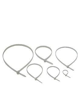 Abraçadeira de Nylon Branca 3,5x150mm Incolor - Embalagem com 100 unidades 06028 - Sibratec