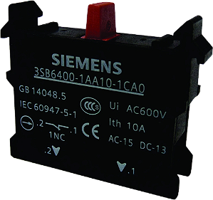 Bloco De contato 1NF para botão 3SB6- A7B10001214061 - BR4:3SB64001AA101CA0 -  Siemens