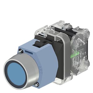 Botão De Pressão Redondo Met. Plást. 22 mm, Led, Terminal De Paraf. 24VAC/DC, 1NA - VD - 3SB7133-0DB40-1BA0 - Siemens