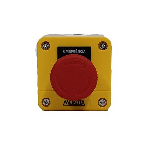 Caixa Plástica Amarela com Botão Emergência - 1NF - CP1-E - Metaltex