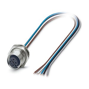 Conector de Encaixe para Equipamento M12 5 Polos Fêmea - SACC-DSI-M12FS-5CON-M16/0,5 - 1419658 - Phoenix Contact