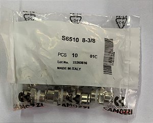 Conexão Reta Ø8XG3/8 - S6510 8-3/8 - 51-6510-0858 - Camozzi