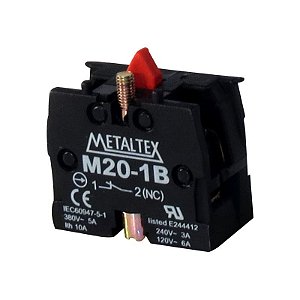 Contato 1NF para Botão M20/P20 - M20-1B - Metaltex