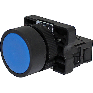 Pulsador Faceado 22mm Plástico Azul 1NF - P20AFR-BL-1B - Metaltex