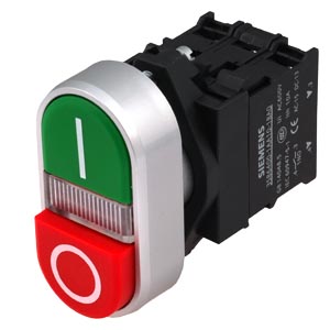 Botao duplo sinaliz 24V1NA 1NF VD/VM - BR4:3SB61333CA241MK0 - Siemens