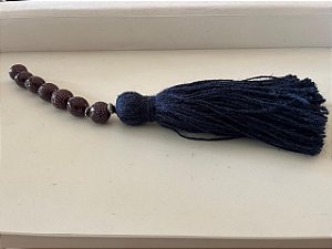 Enfeite de mesa - Cerâmica marinho com tassel rústico marinho