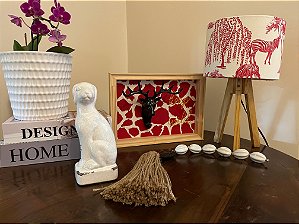 Abajur com cúpula P Safari Vermelho