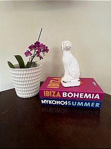 Escultura Dog Branca Antique