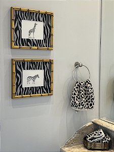 Quadro Zebra - Bambu + Paspatur animal print zebrado
