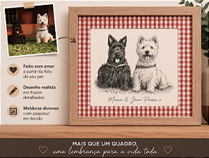 Arte Pet Personalizada em moldura madeira