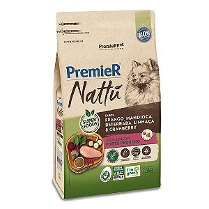 Premier Nattu Cães Adultos Mandioca Pequeno Porte 2,5 kg