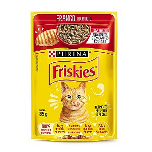 Ração Úmida Friskies Gatos Adultos Frango ao Molho 85g