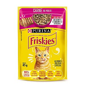 Ração Úmida Friskies Gatos Adultos Carne ao Molho 85 g