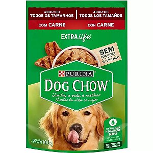 Ração Úmida Dog Chow Cães Adultos Carne 100 g