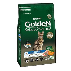 Golden Seleção Natural Gatos Castrados Frango com Abóbora e Alecrim 3kg