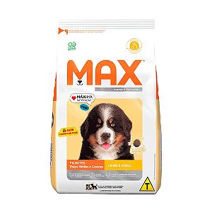 Max para Cães Filhotes Raças Médias e Grandes Carne e Arroz 20 kg