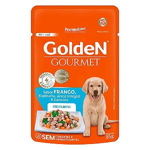 Ração Úmida Golden Gourmet Cães Filhotes Frango 85 g