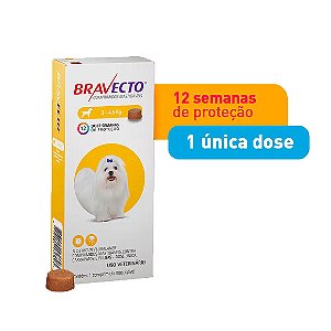 Antipulgas Bravecto 2 a 4,5 kg para Cães 112,5 mg 1 comprimido