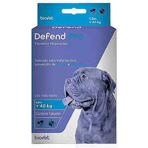 Antipulgas e Carrapatos Defend Pro para Cães acima 40 kg Biovet 1 pipeta