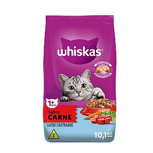 Whiskas Gatos Adultos Castrados Carne 10,1 kg