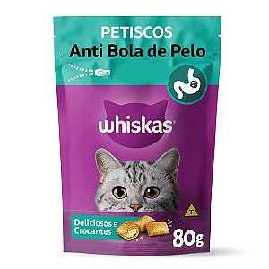 Petisco Whiskas Temptations Anti Bola de Pelo Gatos Adultos 80g