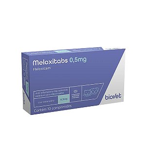 Anti-inflamatório Meloxitabs 0,5mg para Cães e Gatos Biovet 10 comprimidos