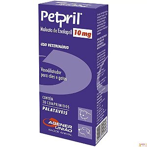 Petpril 10mg Vasodilatador para Cães e Gatos 30 comprimidos