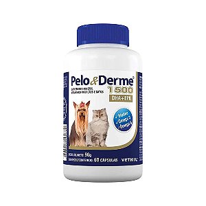 Pelo e Derme 1500 DHA + EPA Vetnil 60 Cápsulas