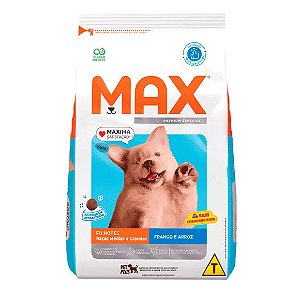 Max para Cães Filhotes Raças Médias e Grandes Frango e Arroz 20 kg