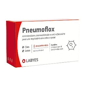 Antibiótico Pneumoflox Labyes para cães e gatos 16 comprimidos