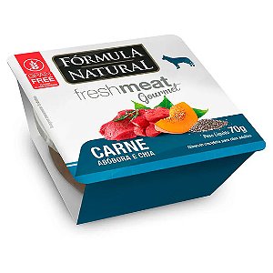 Ração Úmida Fórmula Natural Fresh Meat Gourmet Cães Adultos Carne, Abóbora e Chia 70 g