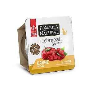 Ração Úmida Fórmula Natural Fresh Meat Gourmet Gatos Adultos Carne Desfiada 70g