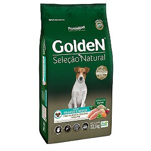 Golden Seleção Natural Cães Adultos Porte Pequeno Frango e Arroz Mini Bits 10,1 kg