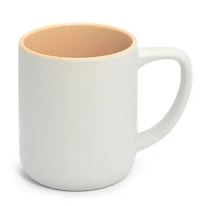 Caneca Cerâmica Branca Matte 325ml Interior Salmão