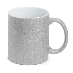 Caneca Cerâmica Glitter Prata para Personalizar